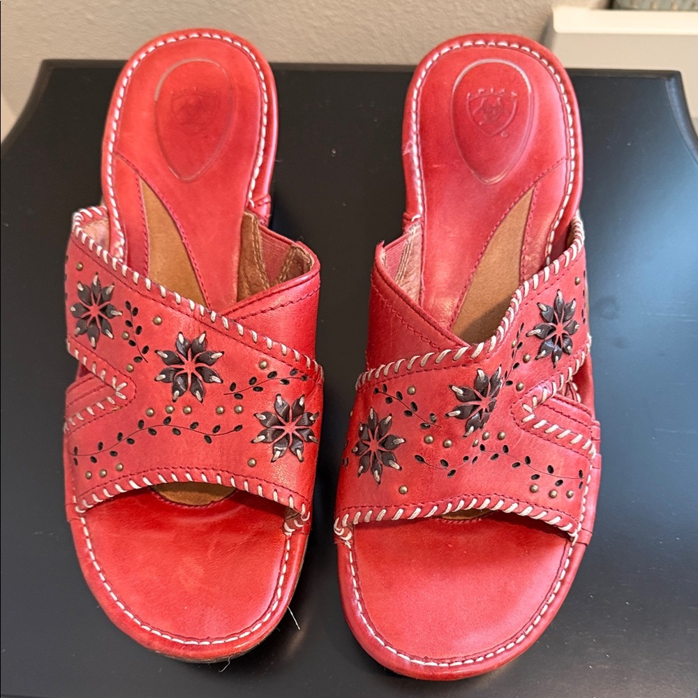 Ariat Red Women's Sandals with Star Accents